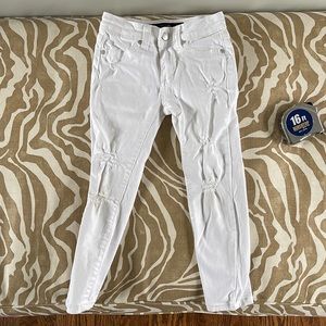 Joe’s white distressed jeans